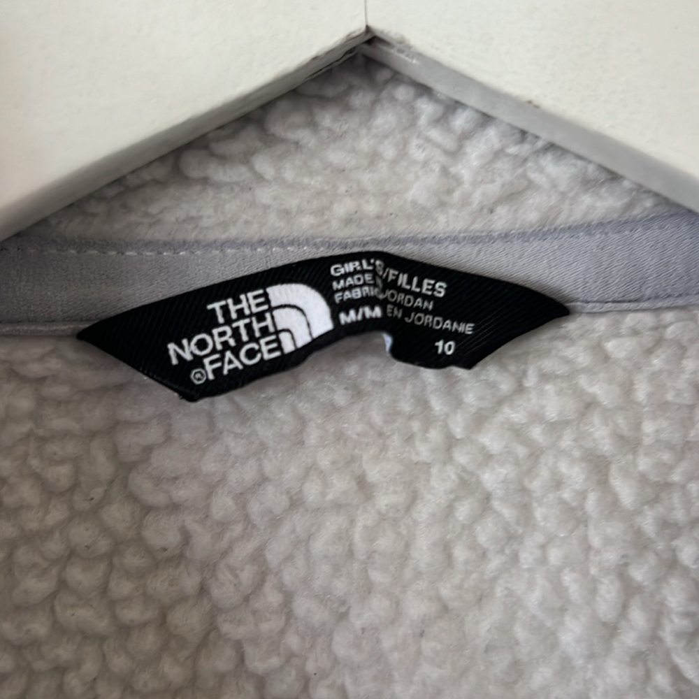 The North Face Girl's Fleece Mashup Gardenia White Jacket - Picture 4 of 9